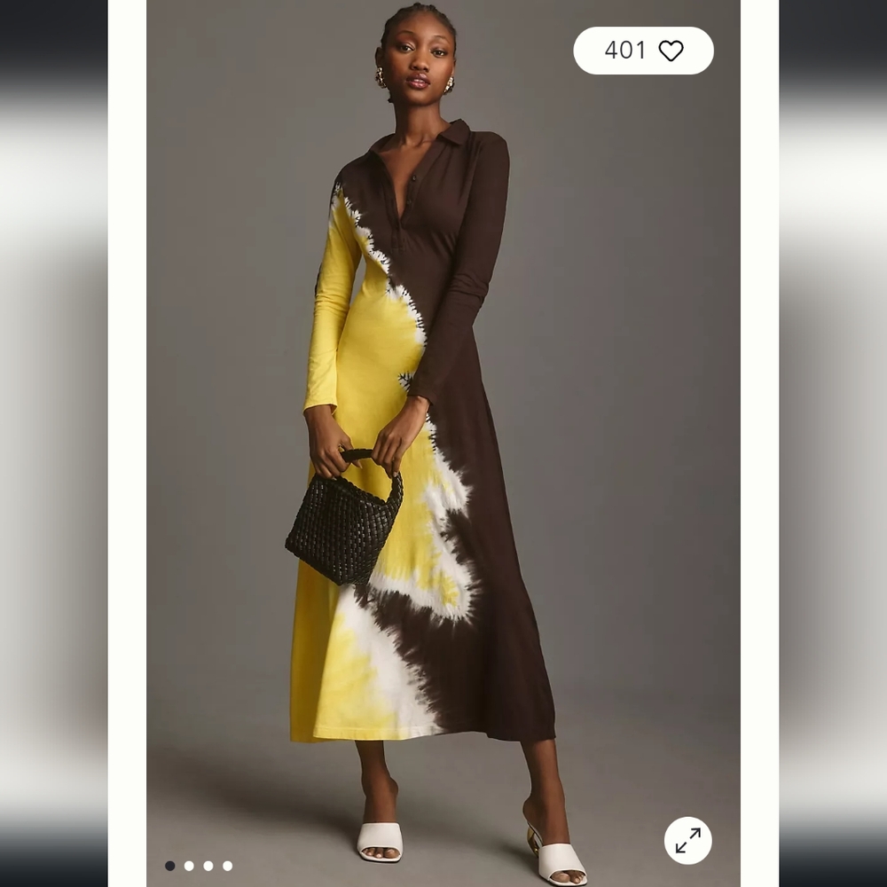 Bloni Tie-Dye Tech Long-Sleeve Knit Midi Dress from Anthropologie